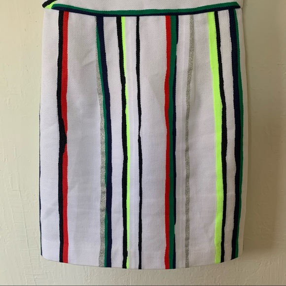 Milly Neon and Shimmer Stripe Deep V Back Dress - Picture 4 of 9